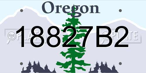 18827B2 Oregon License Plate