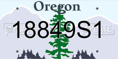 18849S1 Oregon License Plate