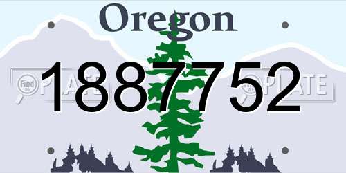 1887752 Oregon License Plate