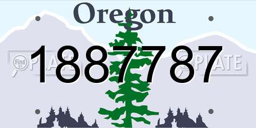 1887787 Oregon License Plate