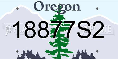 18877S2 Oregon License Plate