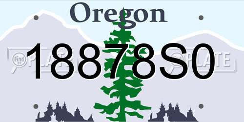 18878S0 Oregon License Plate