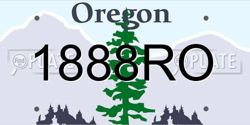 1888RO Oregon License Plate