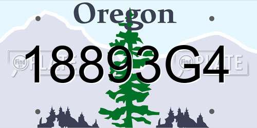 18893G4 Oregon License Plate