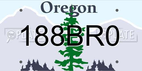 188BR0 Oregon License Plate