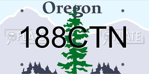 188CTN Oregon License Plate