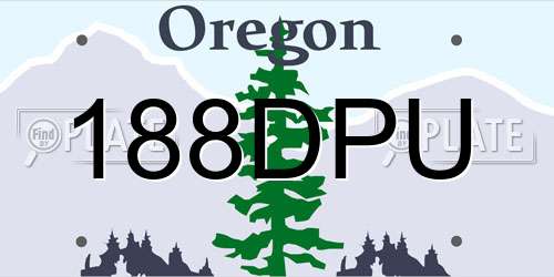 188DPU Oregon License Plate