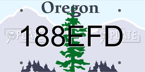 188EFD Oregon License Plate
