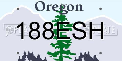 188ESH Oregon License Plate