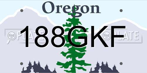 188GKF Oregon License Plate
