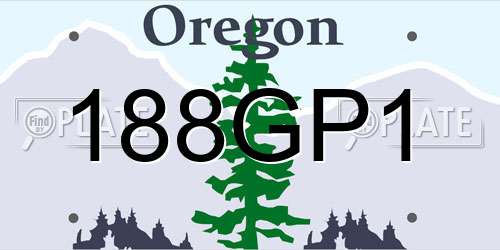188GP1 Oregon License Plate