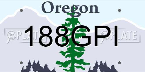188GPI Oregon License Plate