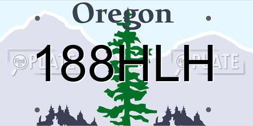188HLH Oregon License Plate