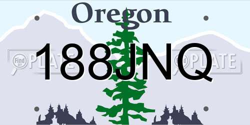 188JNQ Oregon License Plate