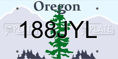 188JYL Oregon License Plate
