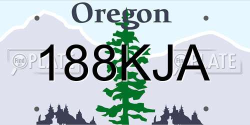 188KJA Oregon License Plate