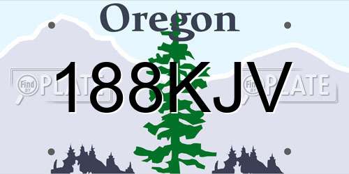 188KJV Oregon License Plate