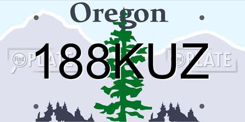 188KUZ Oregon License Plate