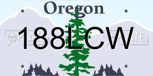 188LCW Oregon License Plate