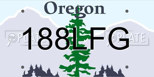 188LFG Oregon License Plate