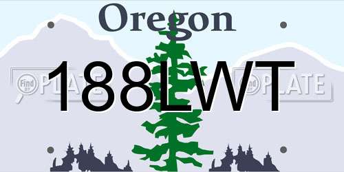 188LWT Oregon License Plate