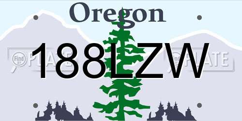 188LZW Oregon License Plate