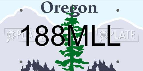 188MLL Oregon License Plate