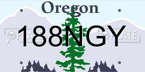 188NGY Oregon License Plate