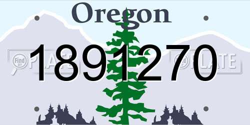 1891270 Oregon License Plate