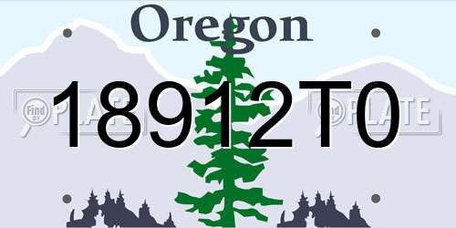 18912T0 Oregon License Plate