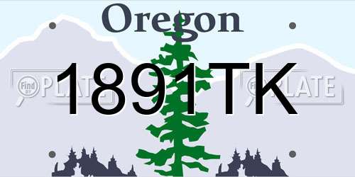 1891TK Oregon License Plate