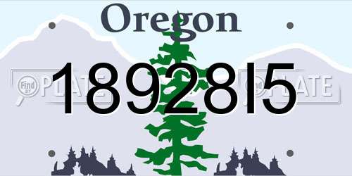 18928I5 Oregon License Plate