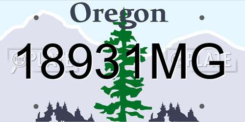 18931MG Oregon License Plate