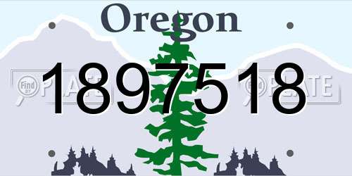 1897518 Oregon License Plate