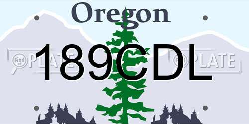 189CDL Oregon License Plate