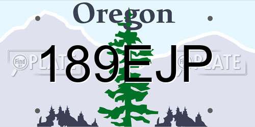 189EJP Oregon License Plate