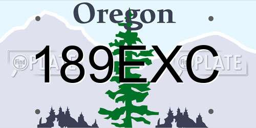 189EXC Oregon License Plate
