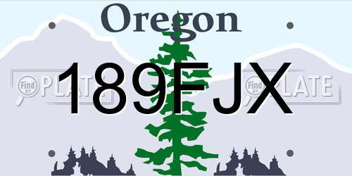 189FJX Oregon License Plate