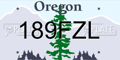 189FZL Oregon License Plate
