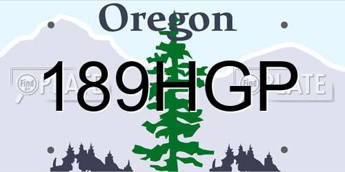 189HGP Oregon License Plate