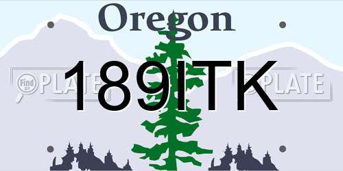 189ITK Oregon License Plate