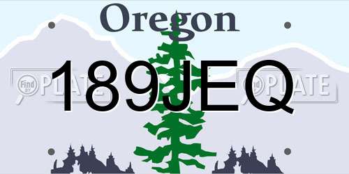 189JEQ Oregon License Plate