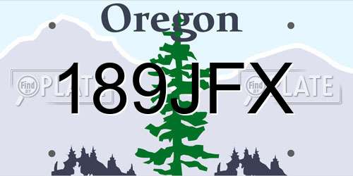 189JFX Oregon License Plate