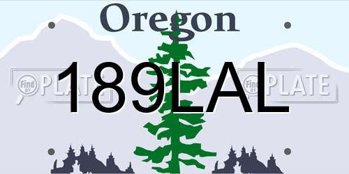 189LAL Oregon License Plate