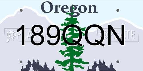 189QQN Oregon License Plate