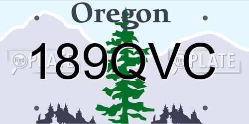 189QVC Oregon License Plate