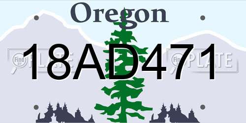 18AD471 Oregon License Plate