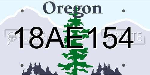 18AE154 Oregon License Plate