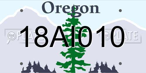 18AI010 Oregon License Plate