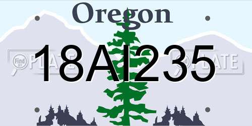 18AI235 Oregon License Plate